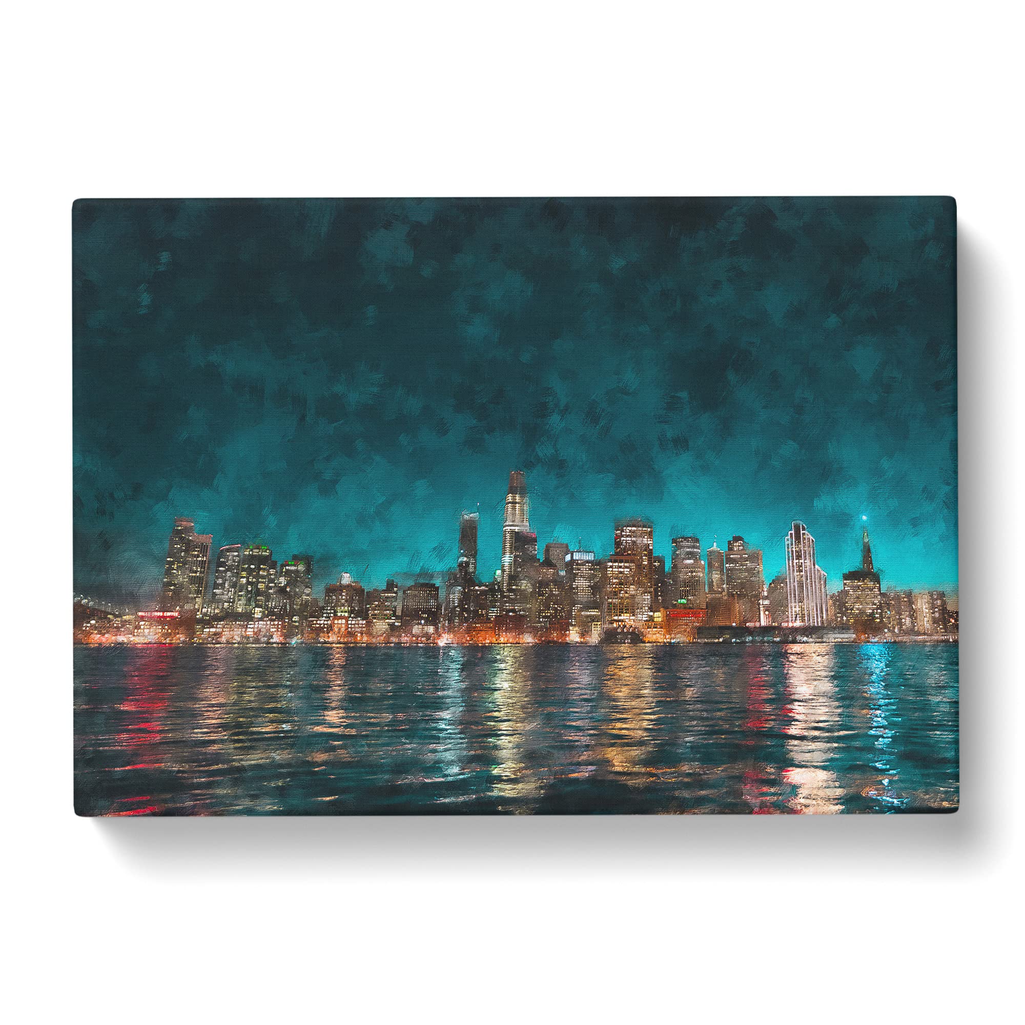 Reflection Of The San Francisco Skyline Canvas Print, Mixed, 25L x 50W cm - Image 2