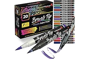 20 Brush Tip Acrylic Paint Pens, Ignite Your Creativity with Double Pack...