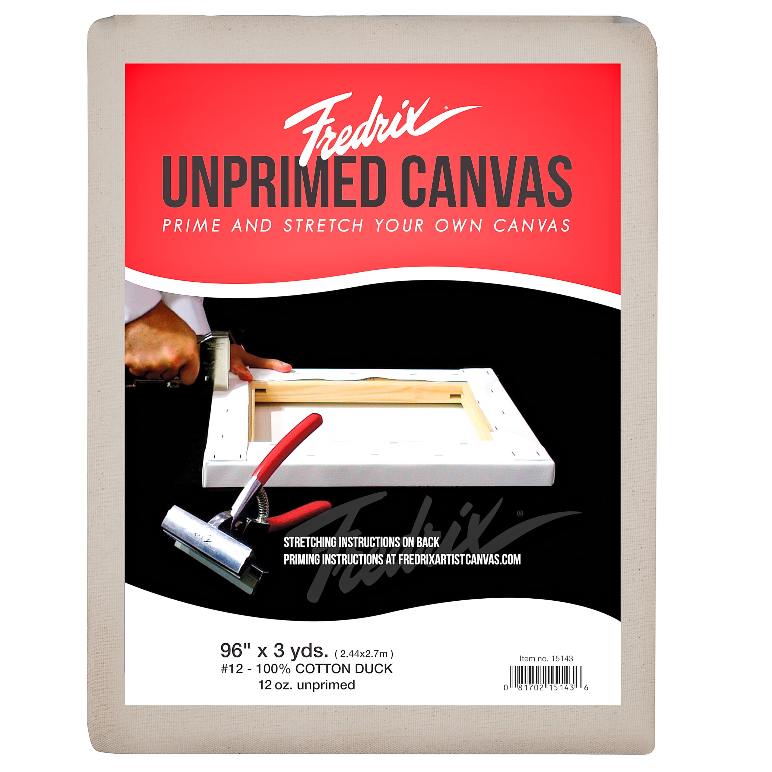 FredrixPRO Series Folded Unprimed Cotton Canvas, 96" x 3 yds, Beige