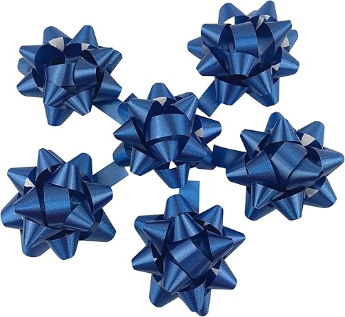 Miniatura 4 de MMvolesy Paquete de 20 lazos de estrella con diseño de confeti de Navidad, color azul con diseño de confeti de Navidad, Día de San Valentín, para