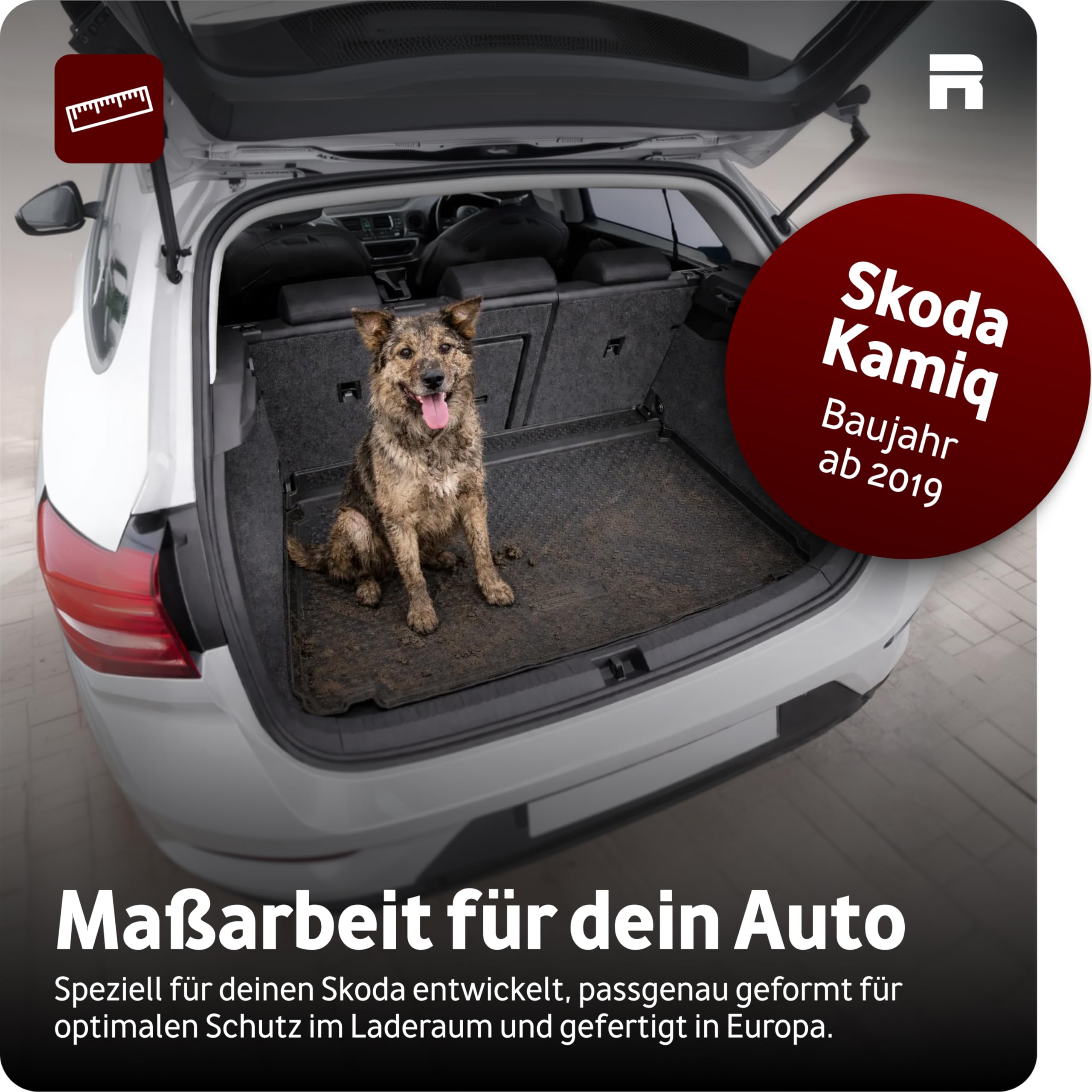 Recambo Kofferraumwanne Kunststoff Skoda Kamiq | ab 2019 | passgenau + Rand | Passgenau per 3D-Scan | Robuste PE-Hartschale stoppt jeden Schmutz | Kratzfest, leicht & formstabil für jeden Einsatz