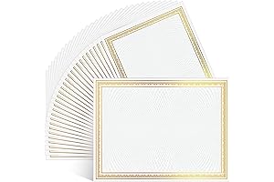 Premium Gold Certificate Paper: Elevate Recognition with 100 Sheets of Customizable Foil Borders