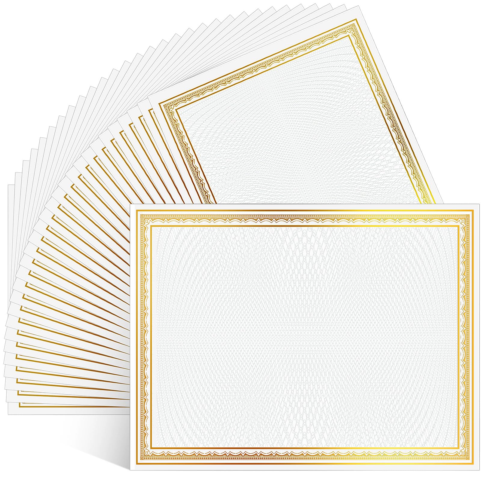 Humyoun 100 Sheet Foil Border Certificate Paper 8.5 x 11 Inch for Printing Blank Customizable Award Certificates Paper for Graduation Diploma Business