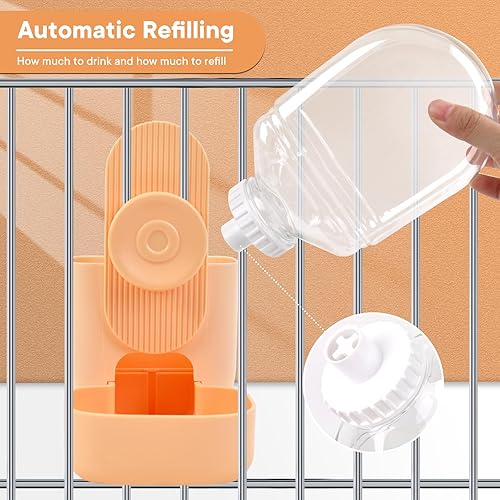 Miniatura 6 de PHAEAO Dispensador automático de agua para colgar alimentos para mascotas, alimentador automático de gravedad para conejo y dispensador de agua,