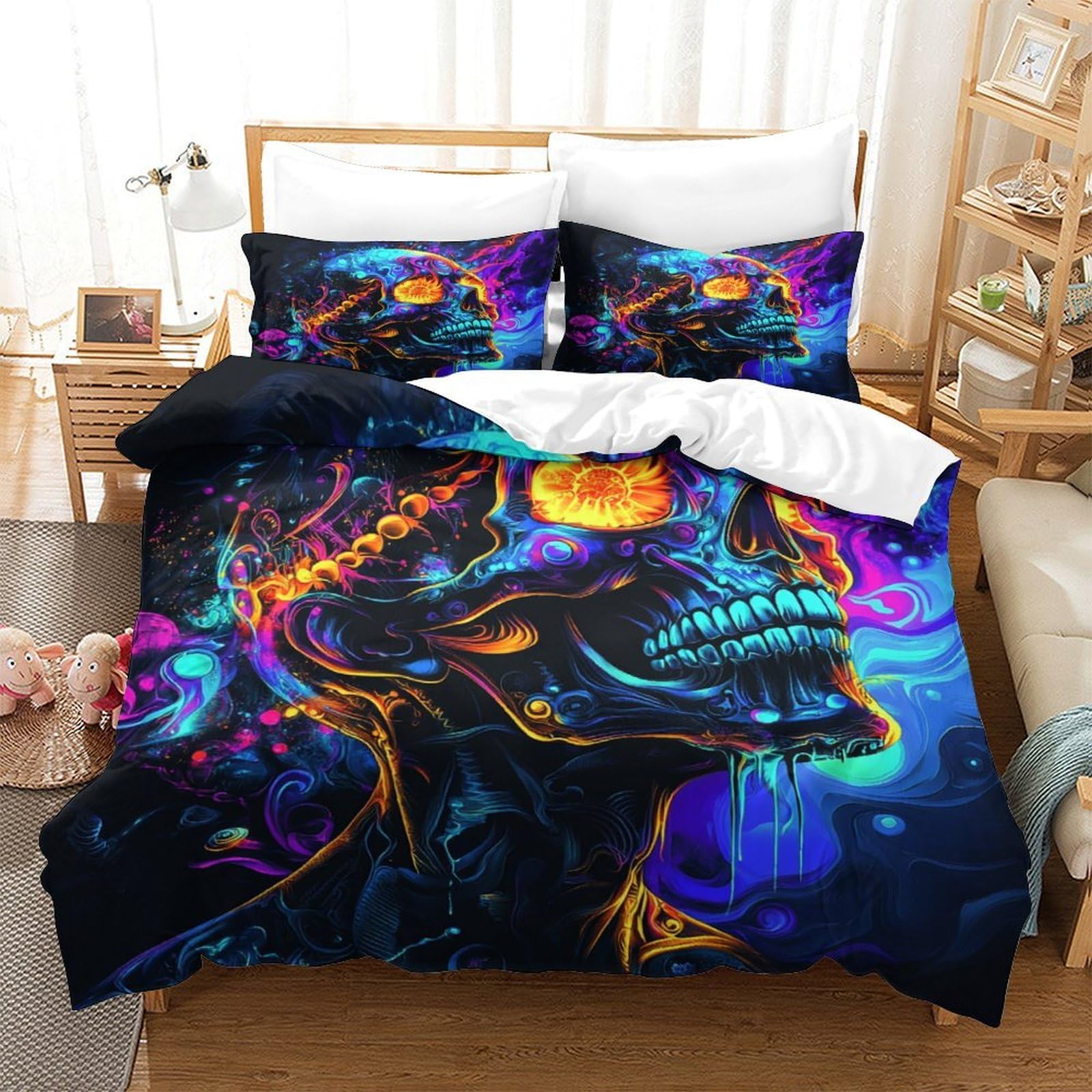 Parure de lit Tour Eiffel 3D microfibre douce anti-plis avec zip invisible