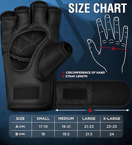 Miniatura 3 de RDX Guantes MMA Grappling Sparring, cuero Maya Hide Guantes de boxeo para hombres y mujeres, Muay Thai artes marciales, guantes ajustables de medio