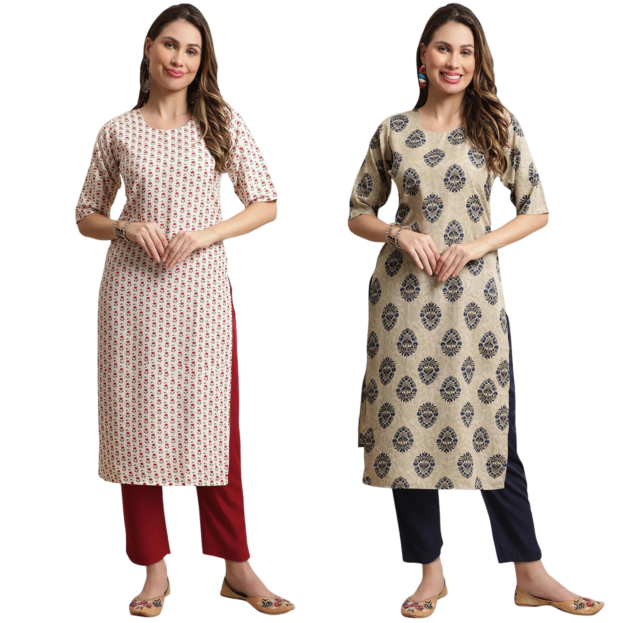 Tee Projekt Printed Crepe Kurti & Pant Set For Women Festival Wear For Women