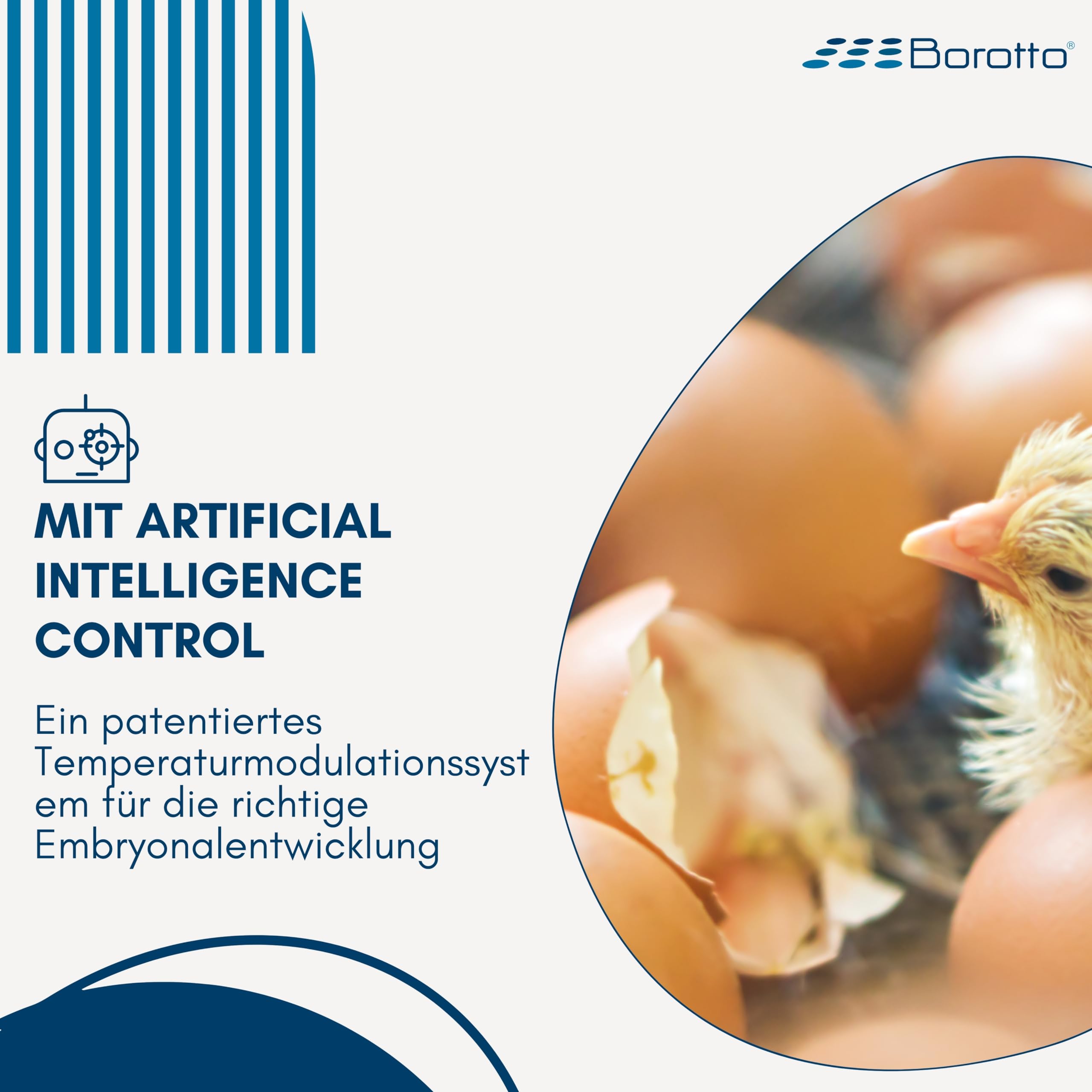 Borotto Lumia 8 | Brutautomat Vollautomatisch, Inkubator für 8 Eier oder 32 Kleine Eier mit Automatischem Eierwendemechanismus und Temperaturregelung | Hergestellt in Italien