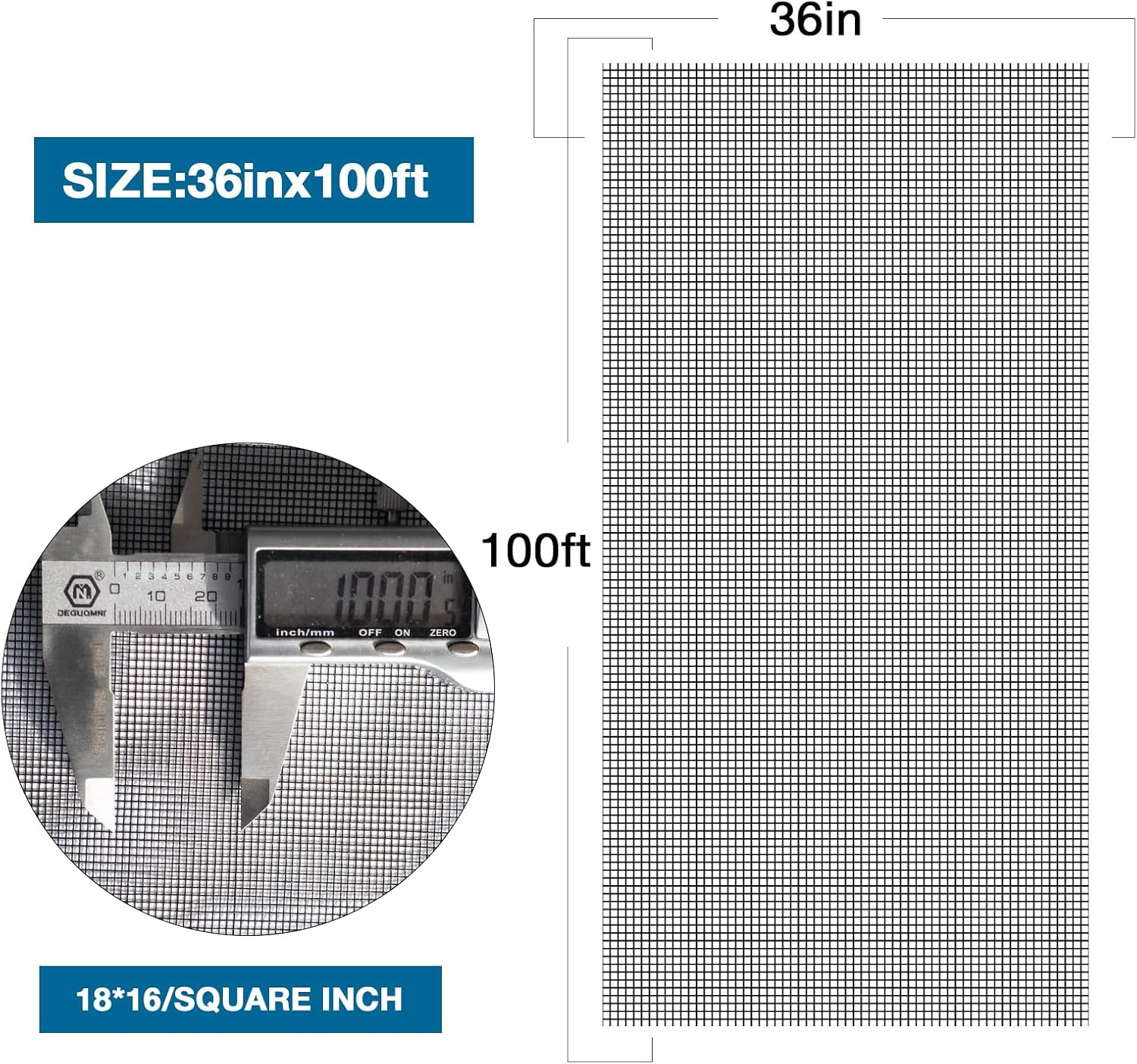 48" x 118" Black Fiberglass Window and Door Screen Mesh