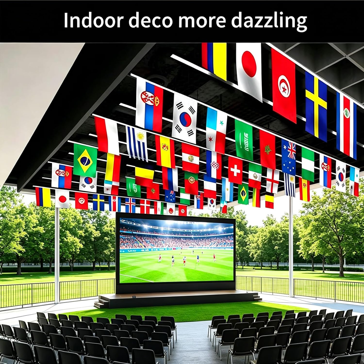 Premium Quality 95Ft 100 Countries String Flag - Vibrant International Bunting Banners Perfect for Party Decorations, Bars, School Festivals, Sports Clubs,Celebrations (2)
