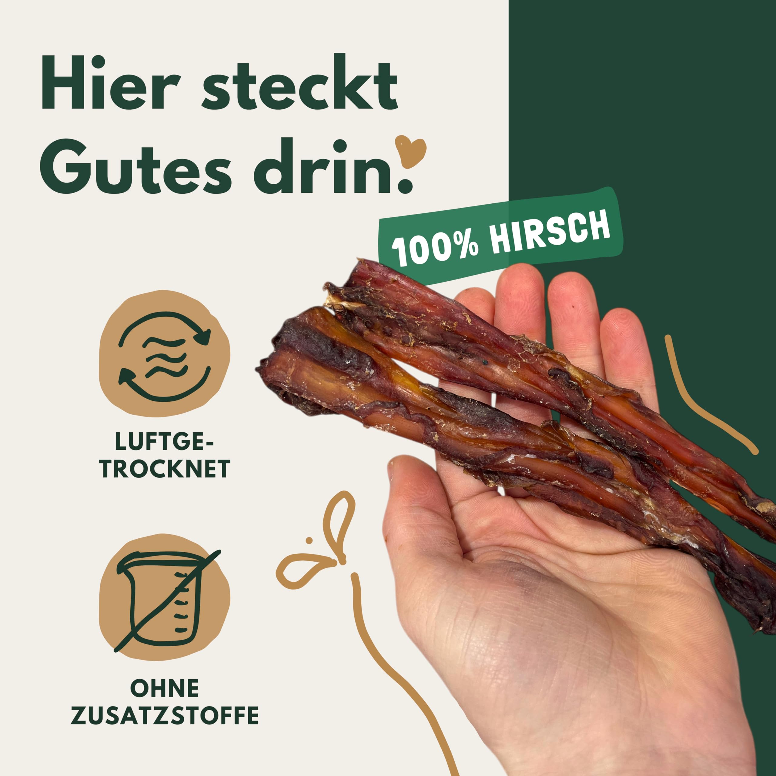 Hirschsehnen Hund getrocknet - Kauartikel 1 kg
