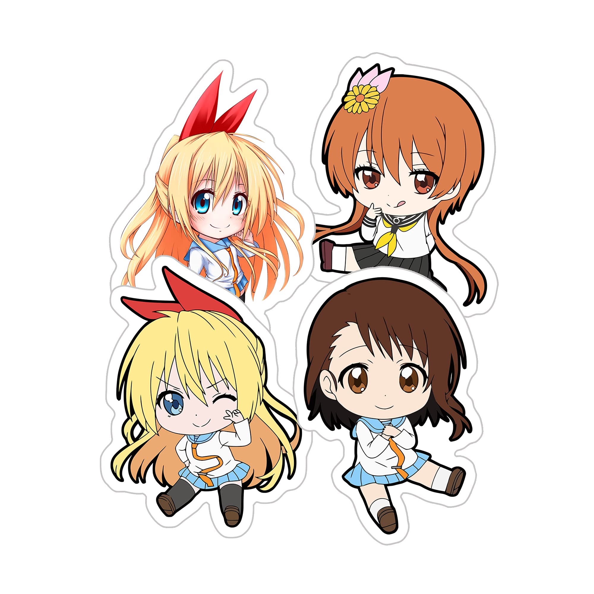 Nisekoi Chitoge Kirisaki Marika Tachibana Kosaki Onodera Chibi Sticker for Phone, Laptop, Skateboard, Car