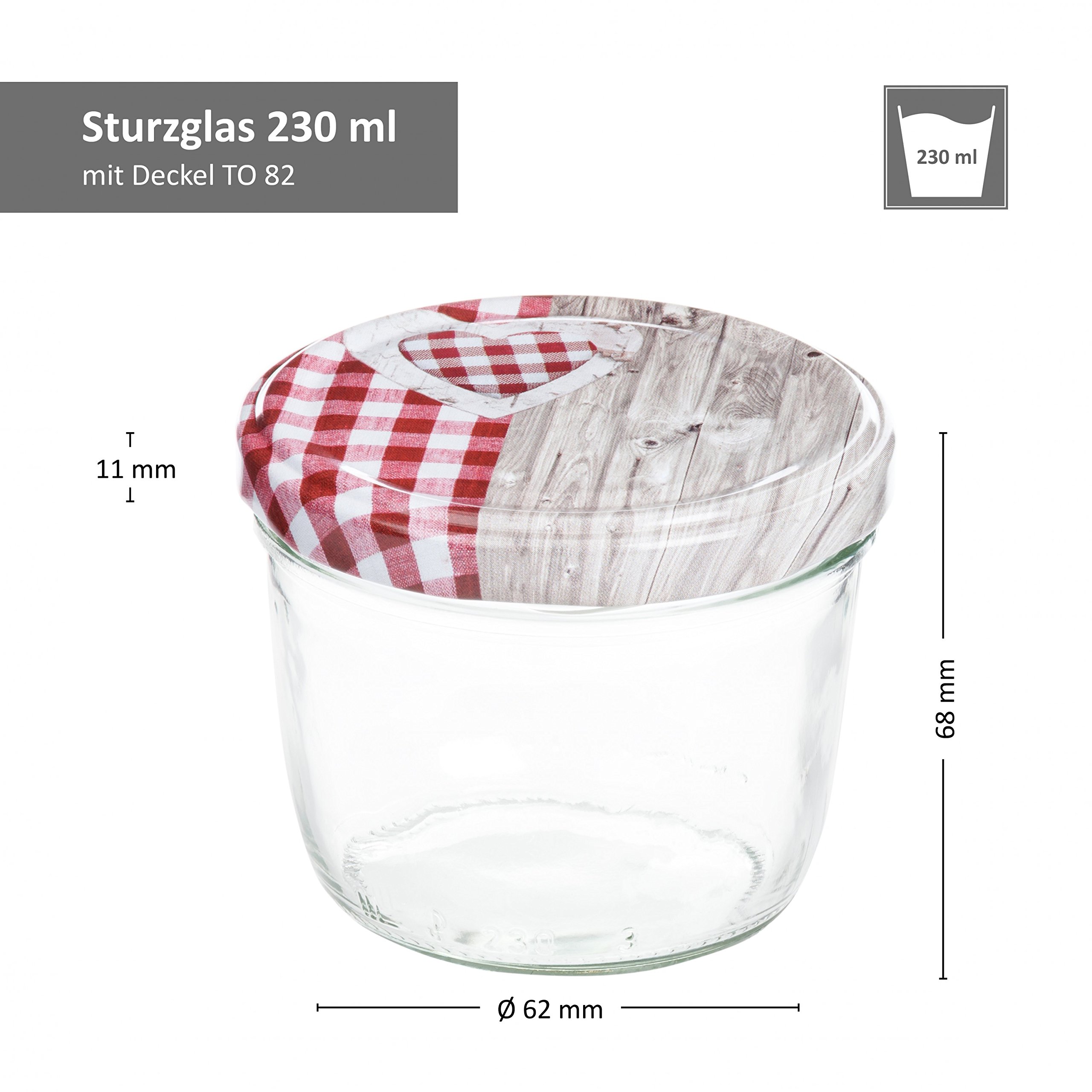 lot de 40 pots de 230 ml avec couvercle à carreaux rouges lot de 40 pots de 230 ml avec couvercle à carreaux rouges