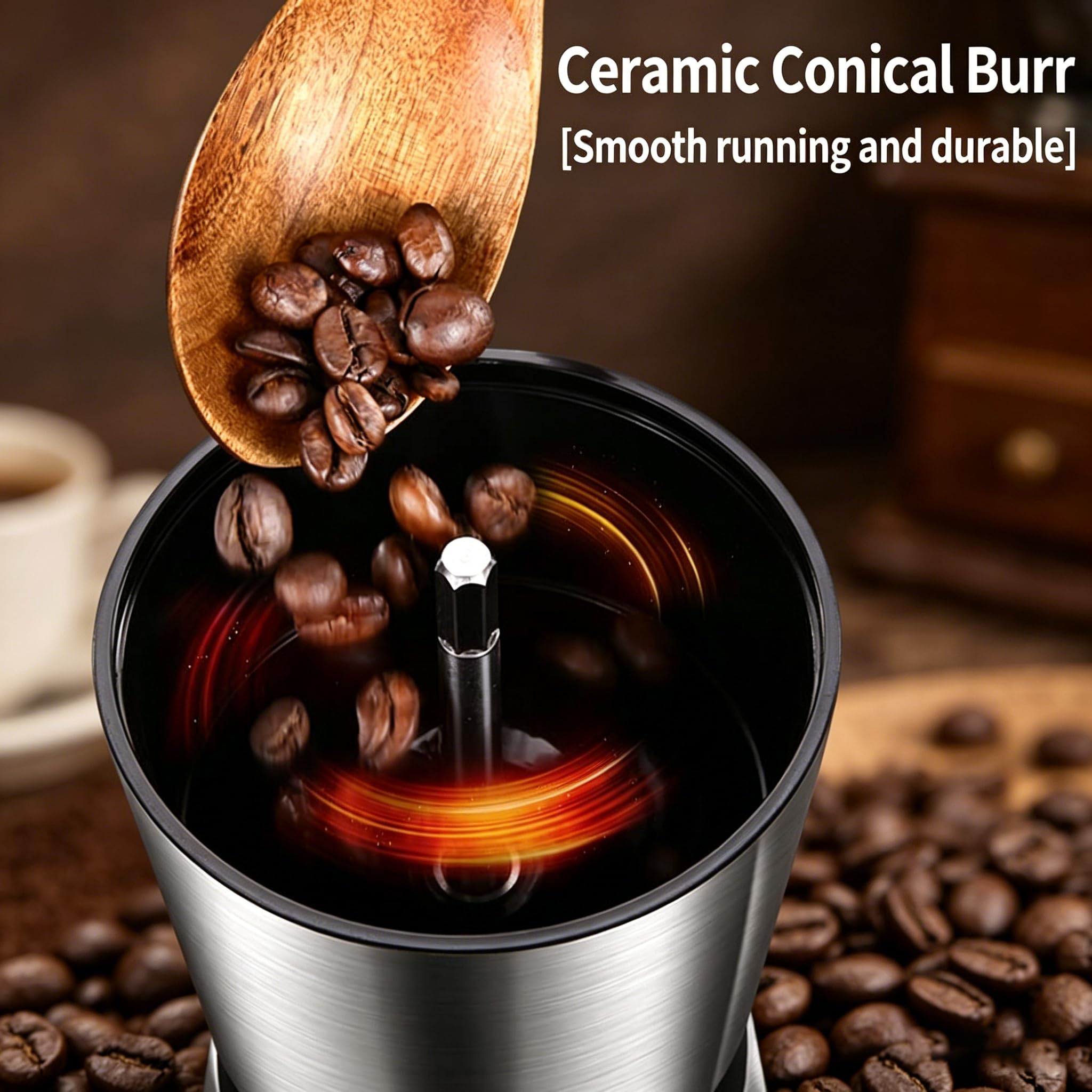 Molinillo de café manual, 8 ajustes de grosor ajustables, molinillo de café de manivela, molinillo cónico portátil para cafetera Moka, prensa francesa, goteo, espresso, molinillo de mano