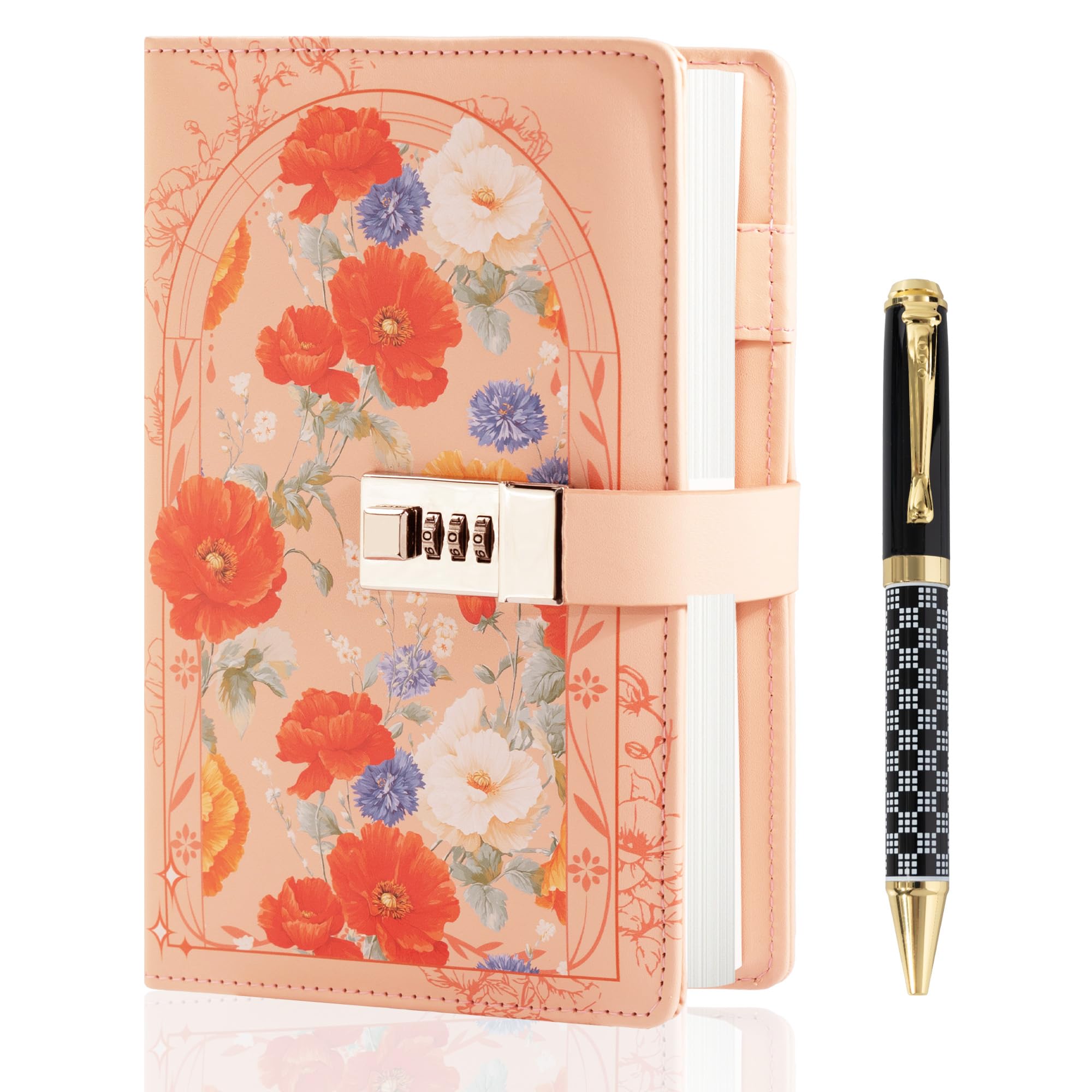 MGGAO Diary with Lock, A5 Lined Journal with Pen and Gift Box