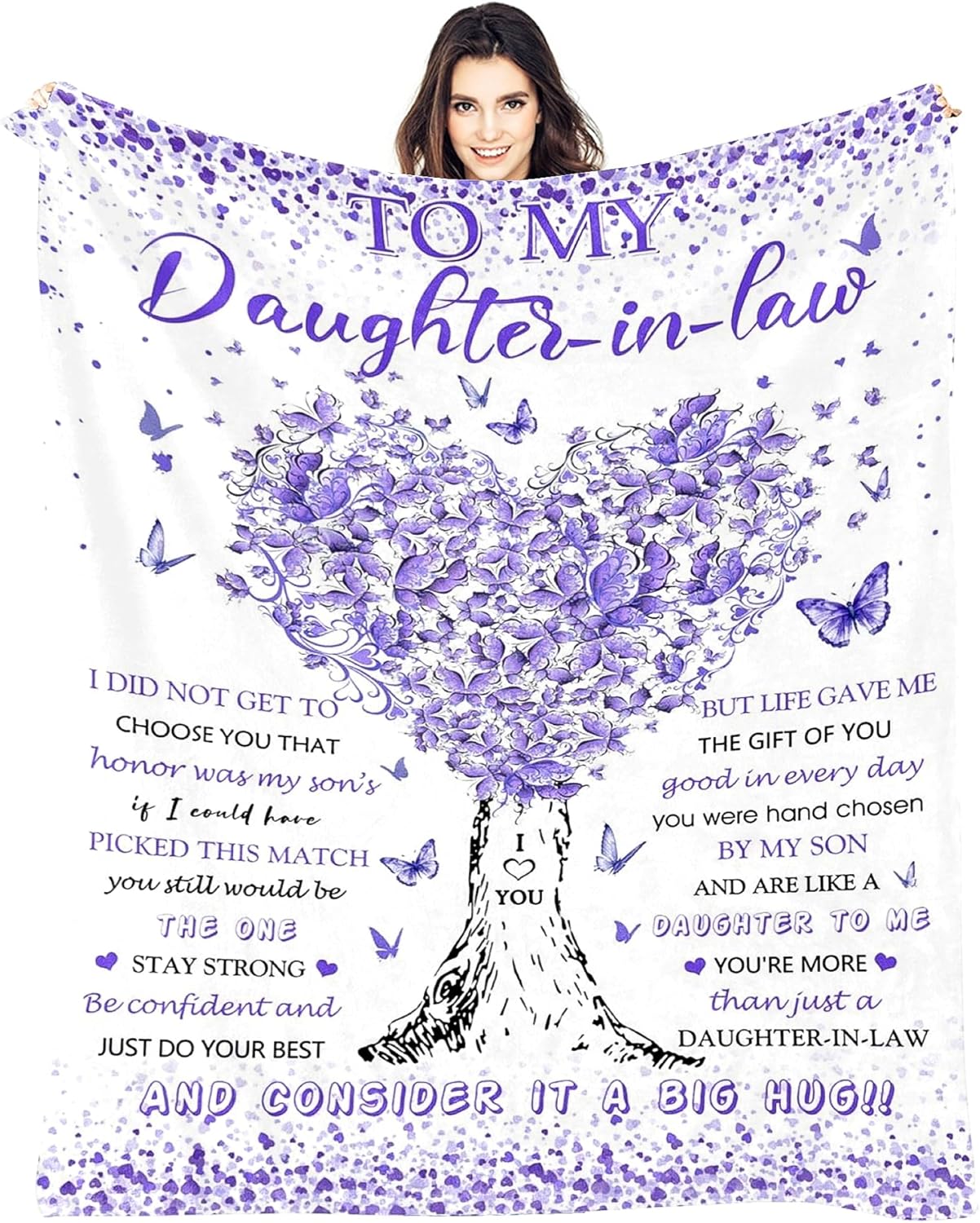 Daughter in Law Gifts from Mother in Law, Birthday Gifts for Daughter in Law, Unique Purple Women Throw Blanket Gift for Wedding Christmas, Super Soft Warm Blanket 60"X50" for Couch Bedroom Livingroom - Image 2