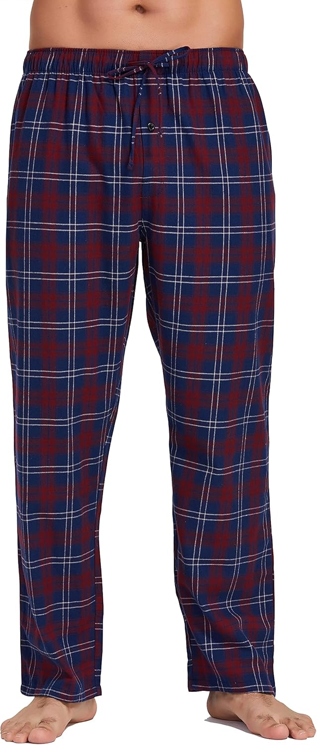 CYZ Men's 100% Cotton Super Soft Flannel Plaid Pajama Pants at  Men’s Clothing store