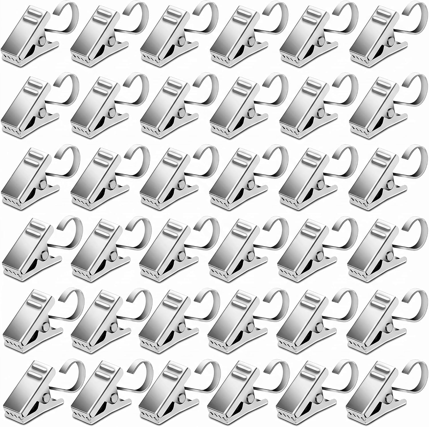 BIHRTC Pack of 50 Curtain Clips Stainless Steel with Hooks Lights Hanger