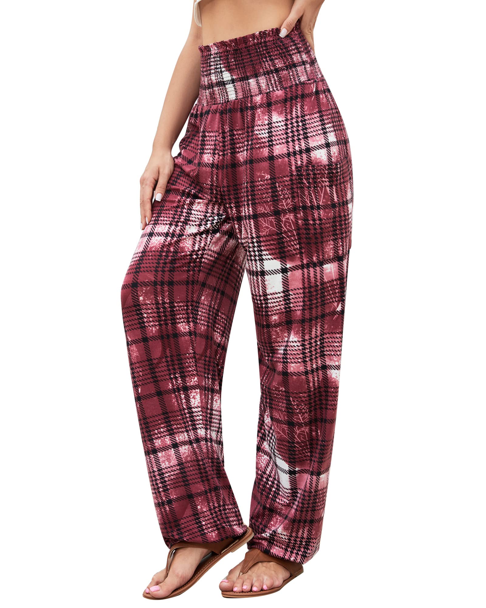 QIANXIZHAN Women's Harem Pants, High Waist Yoga Boho Trousers with Pockets