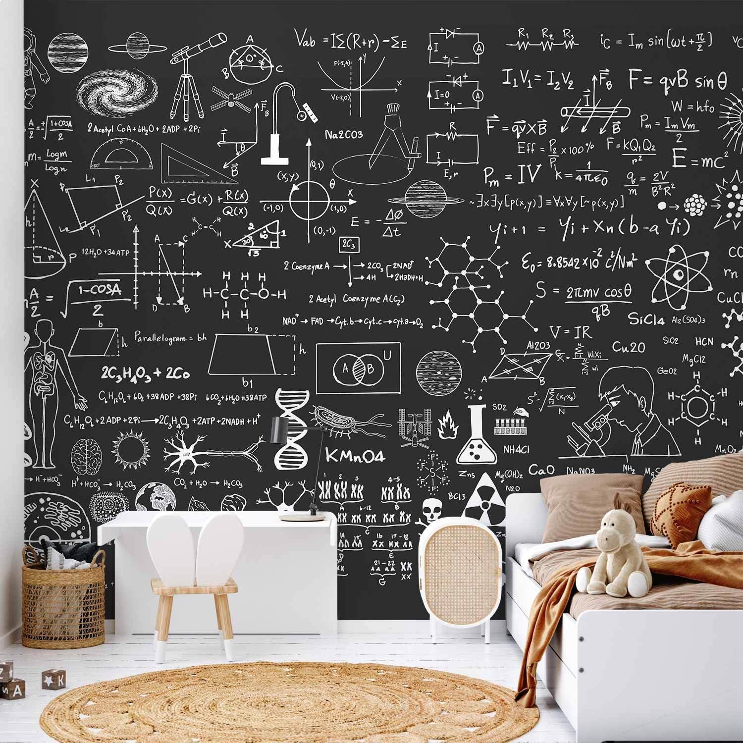 Papier peint panoramique chimie intissé 3D sciences tapisserie photo géante pour chambre