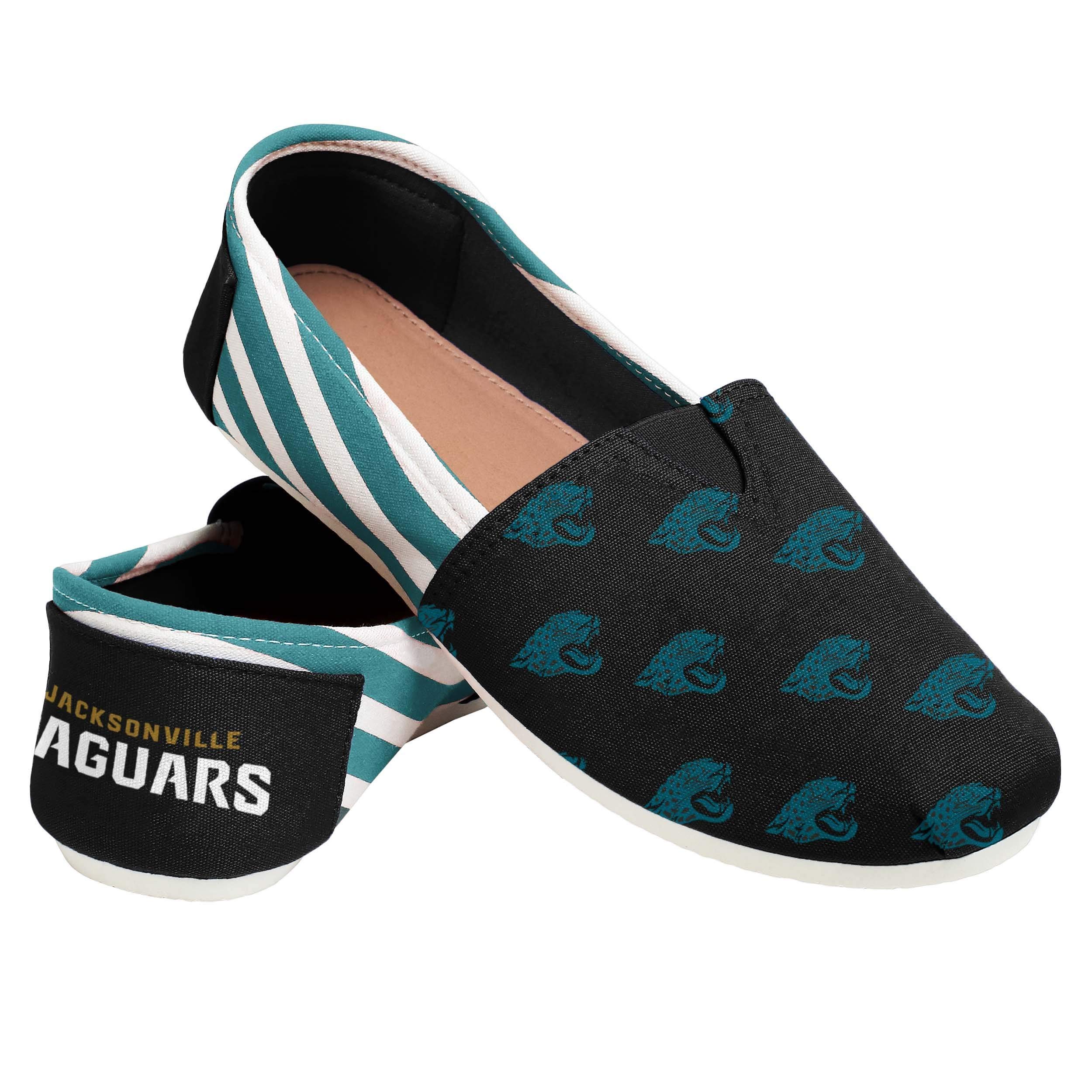 FOCO Women's NFL Team Logo Ladies Fashion Slip On Canvas Shoes
