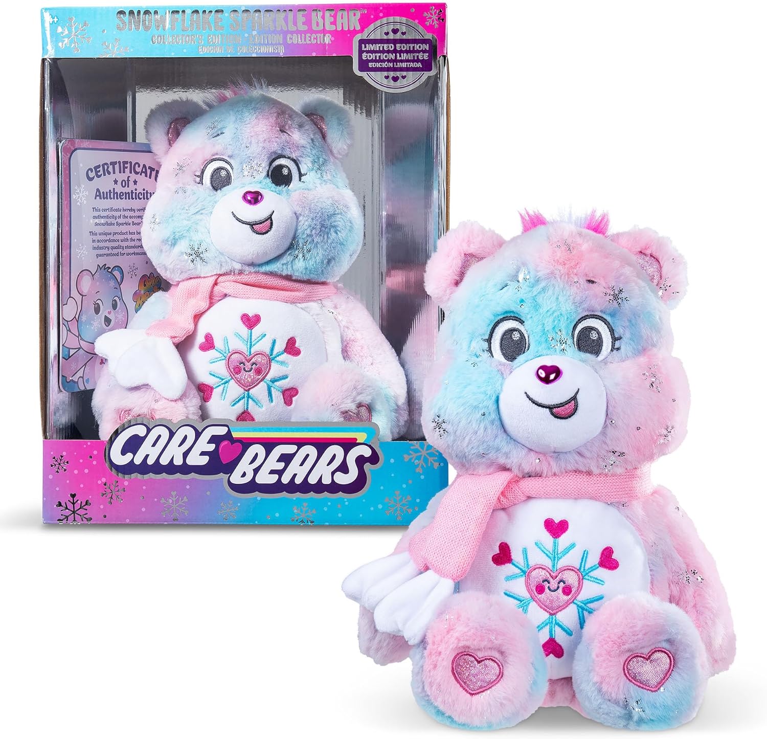 Care Bears - Collector Edition 14" Snowflake Sparkle Bear - Medium Size Plush - Soft, Huggable Plushie, Stuffed Animal for Girls and Boys, Ages 4+ - Amazon Exclusive