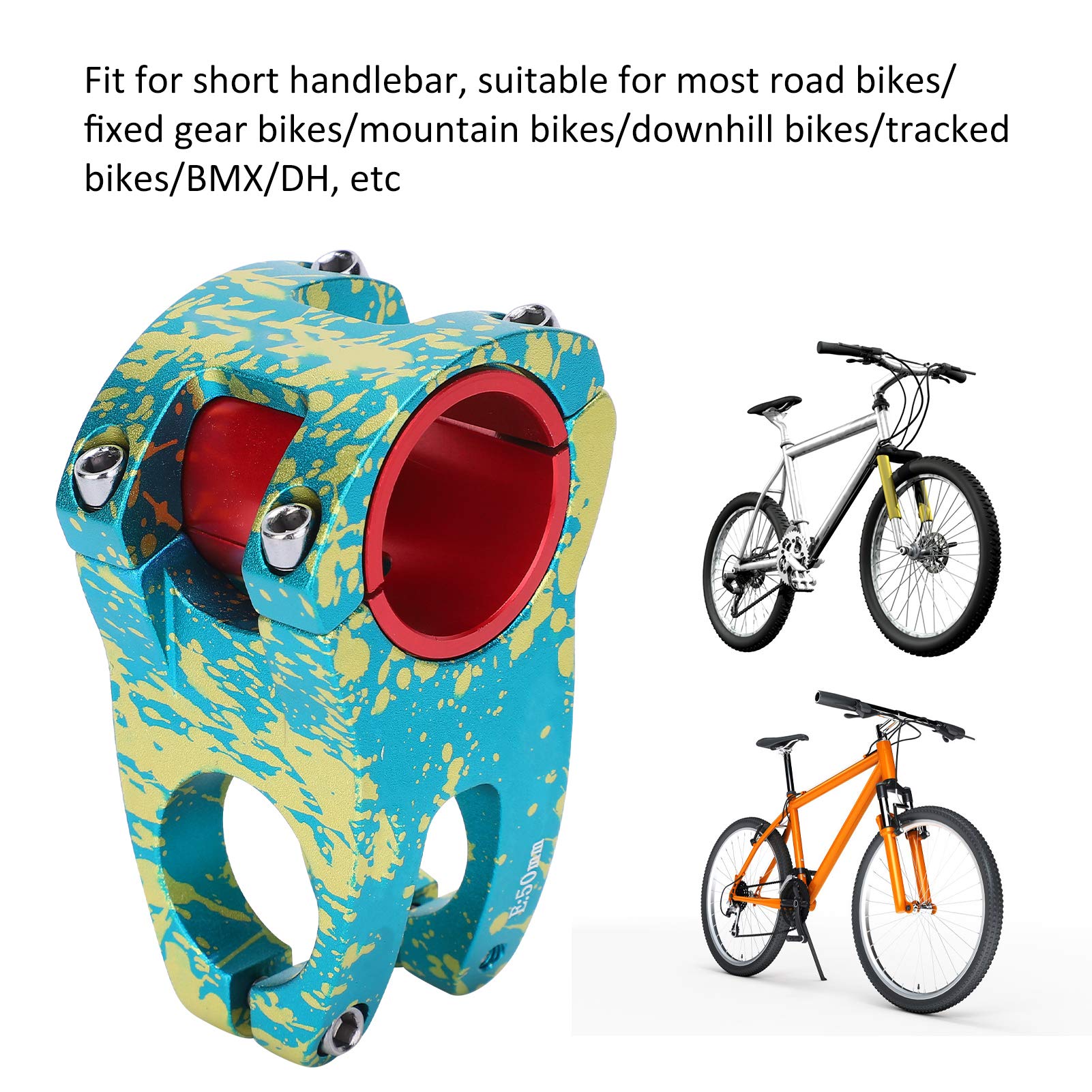 Tige de vélo de Montagne, Tige de Guidon Courte en Alliage d'aluminium pour vélos de Montagne(Bleu Violet