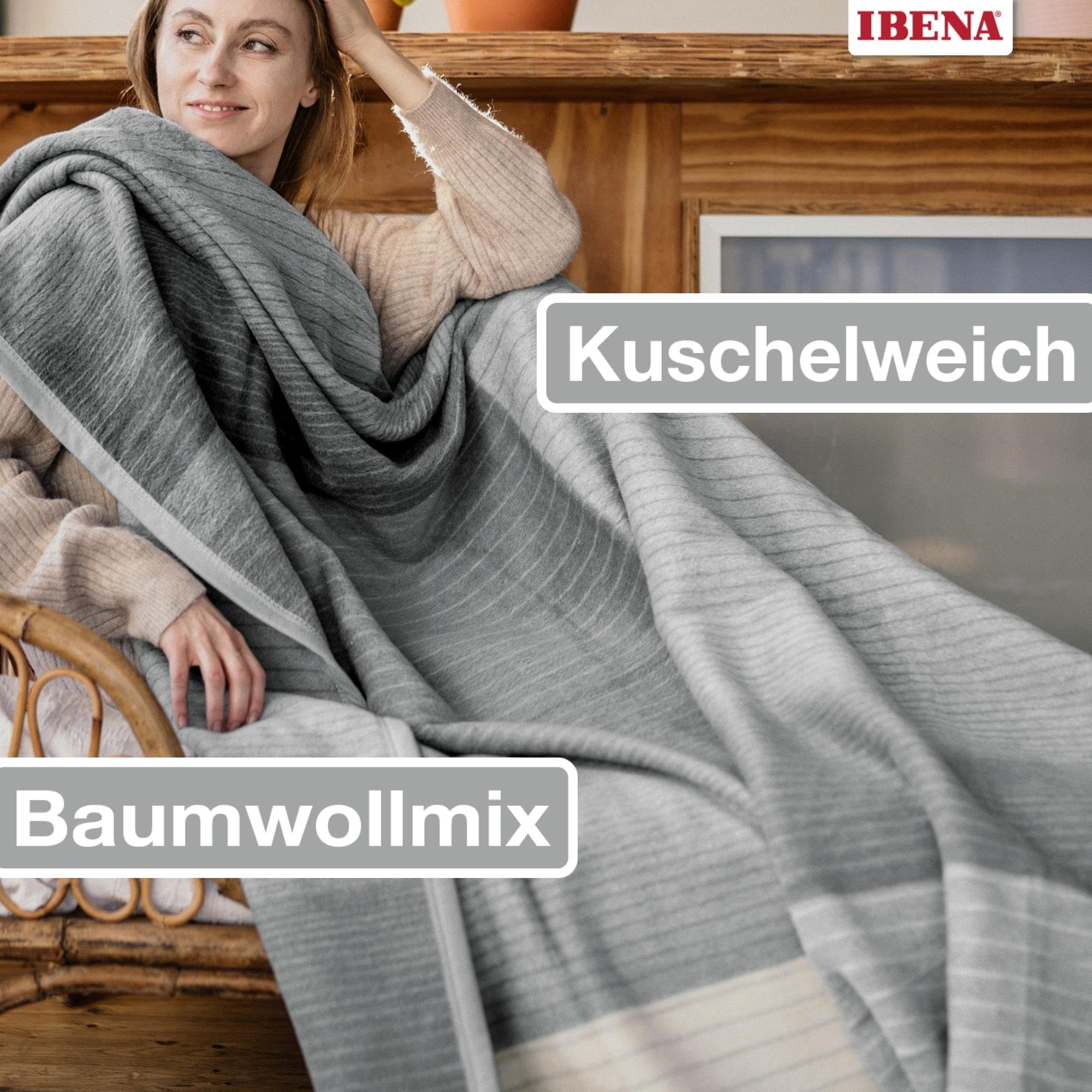 Ibena Granada - Coperta 150 x 200 cm, Colore: Grigio Scuro