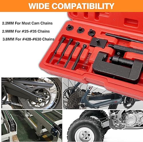 Miniatura 5 de Rompacadenas, 13 piezas, juego de herramientas de remache para motocicleta, bicicleta, ATV