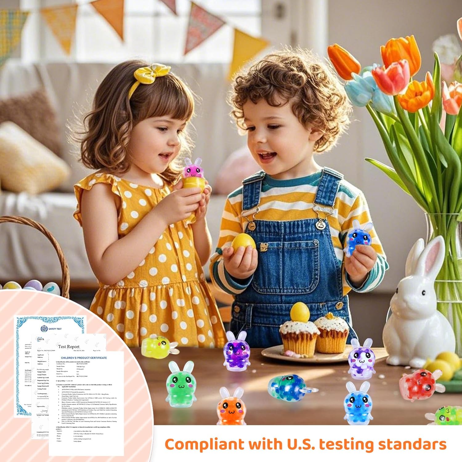 12 Pcs Squishy Toys Stress Balls, Mini Bunny Squishies Fidget Toy for Kids Party Favors, Squeeze Sensory Toys for Boys Girls Classroom Prizes Goodie Bag Fillers Easter Egg Fillers Basket Stuffers