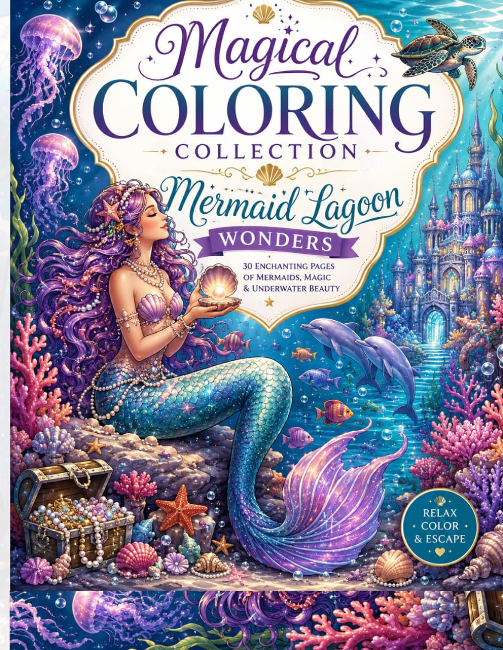 Magical Coloring Collection: Mermaid Lagoon Wonders – Kids Mermaid Coloring Book: 30 Enchanting Pages of Mermaids, Ocean Fantasy Scenes & Underwater Magic