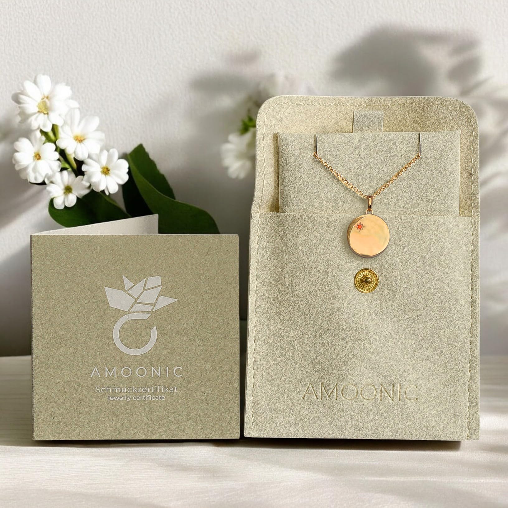 Medaillon Kette mit Geburtsstein Damen Mädchen Mutter Tochter Geschenk | Silber 925, Schmuck Muttertag Geburtstag Mama Kind personalisiert, Medaillon zum Öffnen für Bilder, Foto-Service & Gravur