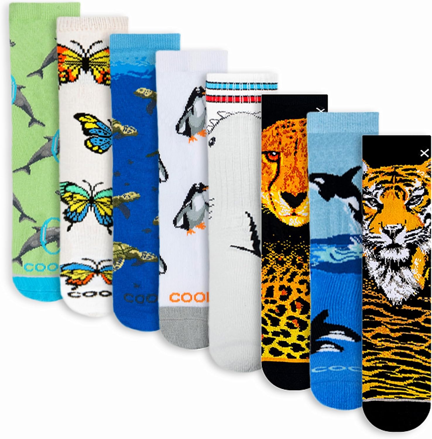 Odd Sox – Big Kids 8-Pack Novelty Themed Crew Socks Bundle-Shoe Sizes 3–5 – Soft, Comfortable, Great Durable Gift for Kids