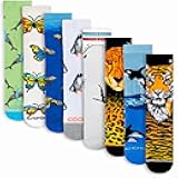 Odd Sox – Big Kids 8-Pack Novelty Themed Crew Socks Bundle-Shoe Sizes 3–5 – Soft, Comfortable, Great Durable Gift for Kids