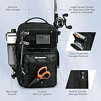 Vista 3 de KastKing BlowBak - Bolsa táctica para aparejos de pesca, mochila de pesca ligera, almacenamiento para equipo y equipo, regalo para hombres G: Negro
