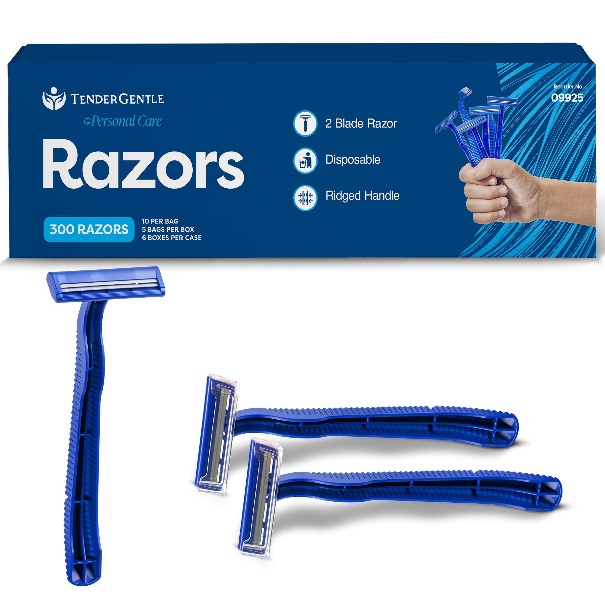 Disposable Razors for Men and Women - Case of 300 Shavers - 2 Blade Razors, Bulk - for Shaving, Tattoos, Hospitality, and More 1 Count (Pack of 300)