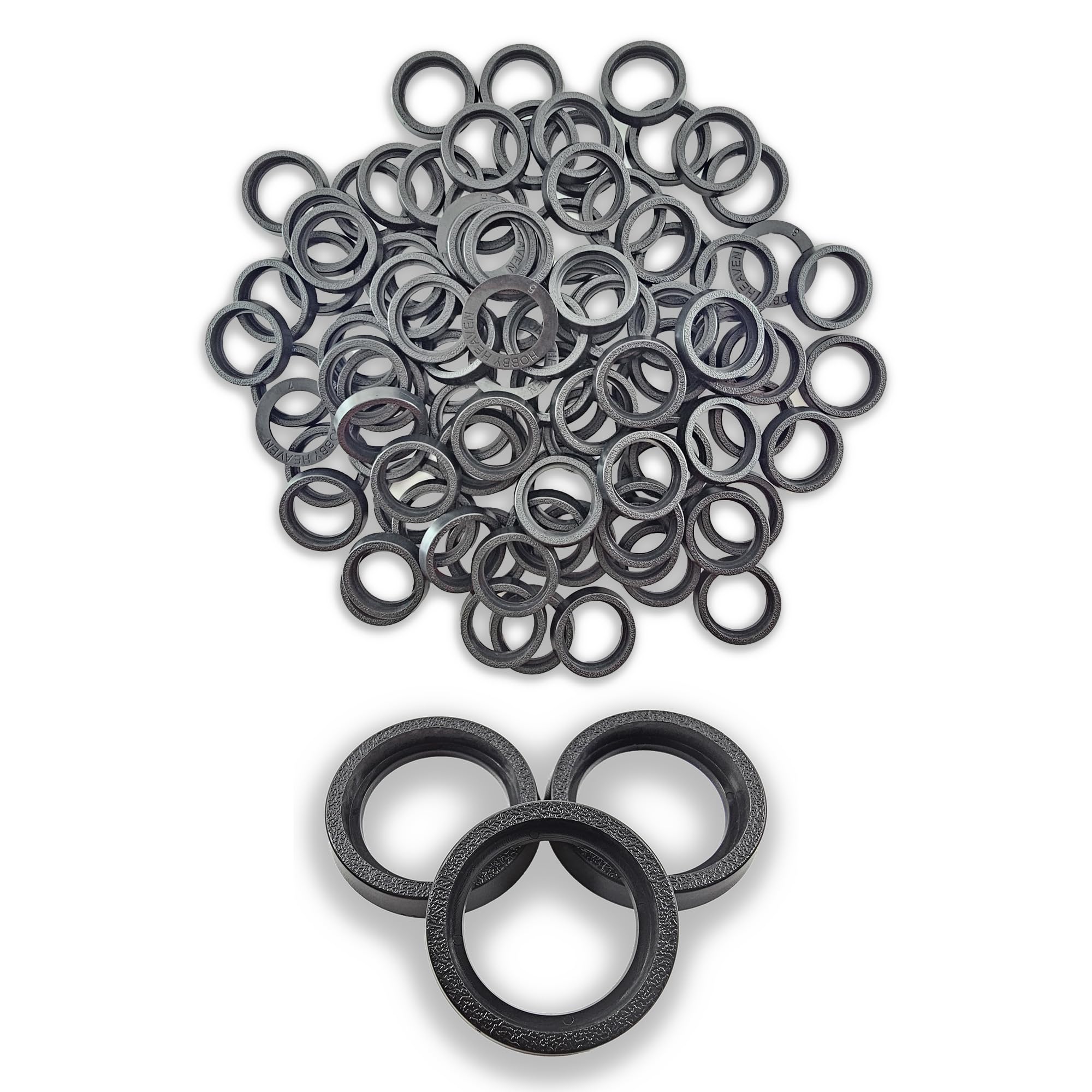 Hobby Heaven 25 to 32mm Round Bases Size Converters For Warhammer Bases - Black Miniature Bases Converters for Wargaming Miniatures Figures - Model Painting Wargame Miniatures (100 pcs)