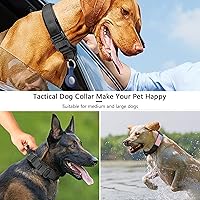 Vista 6 de DAGANXI - Collar táctico para perro, collar ajustable de nailon para adiestramiento con asa de control y hebilla, para perros medianos y grandes
