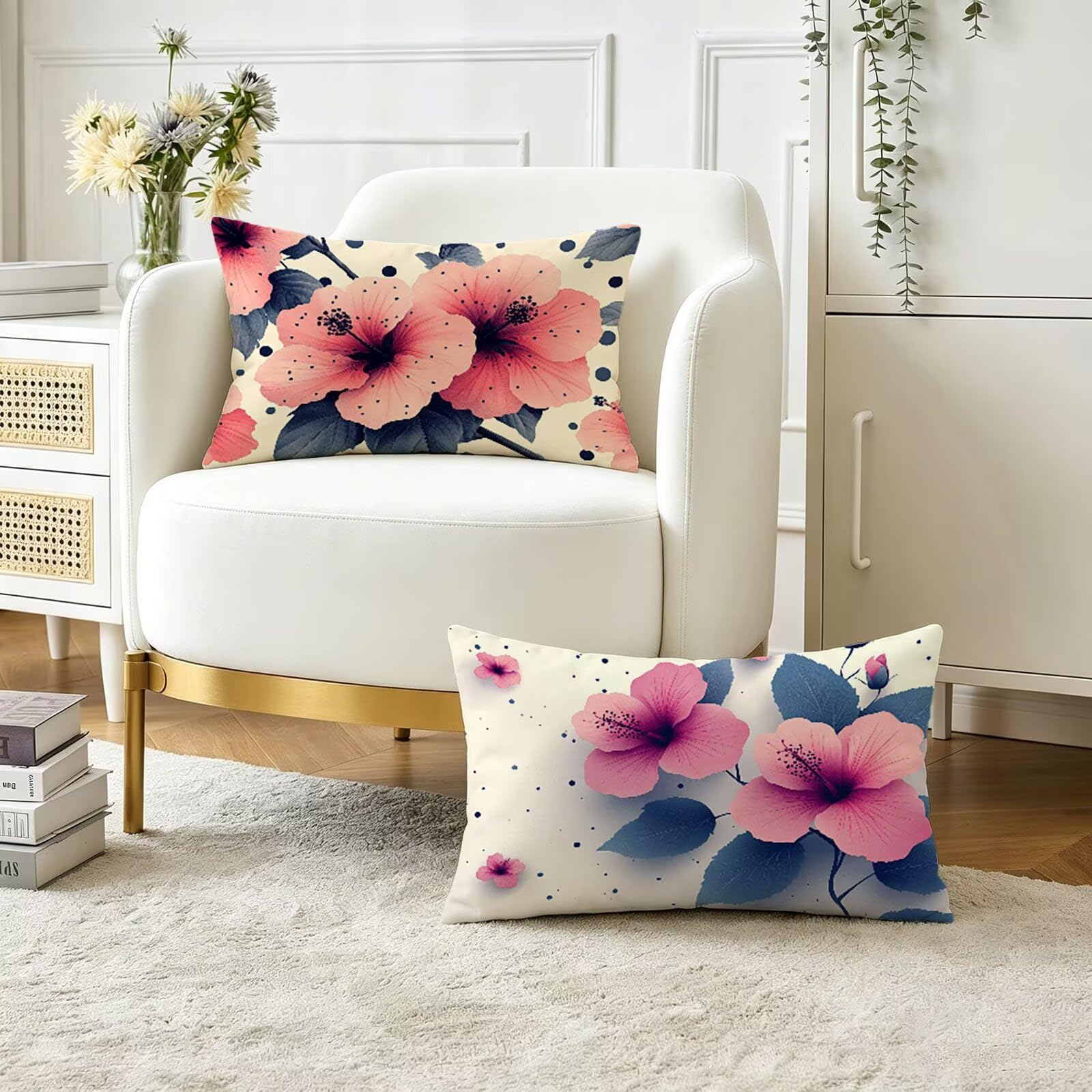 Coussin Extérieur Imperméable Rose 50x70 : Idéal pour Décorer le Jardin