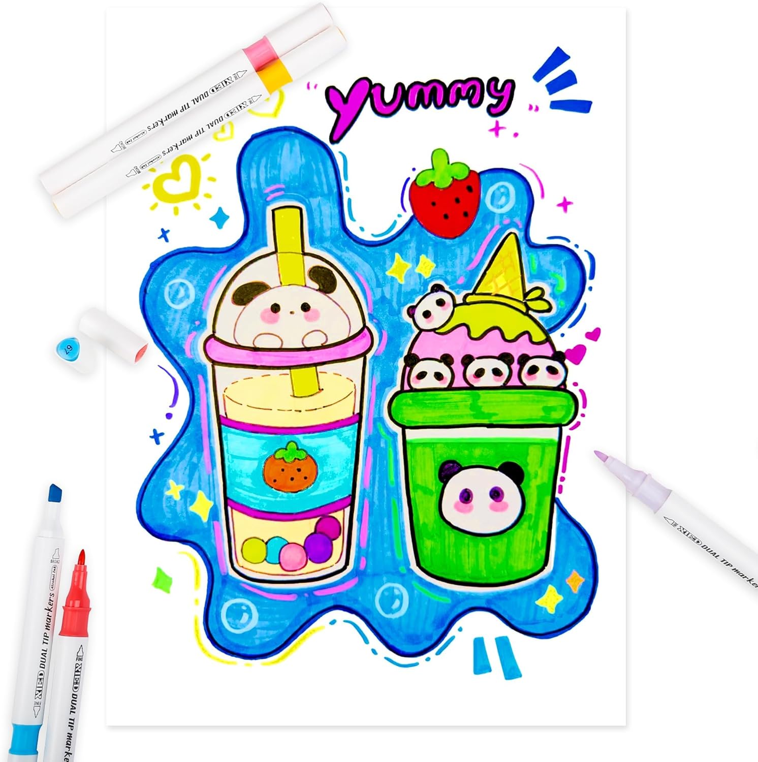 Alcohol Markers, 240 Colors Alcohol Markers Set for Artists, Students, Adults, Artists in Coloring & Drawing (Fine &Broad) - Image 5