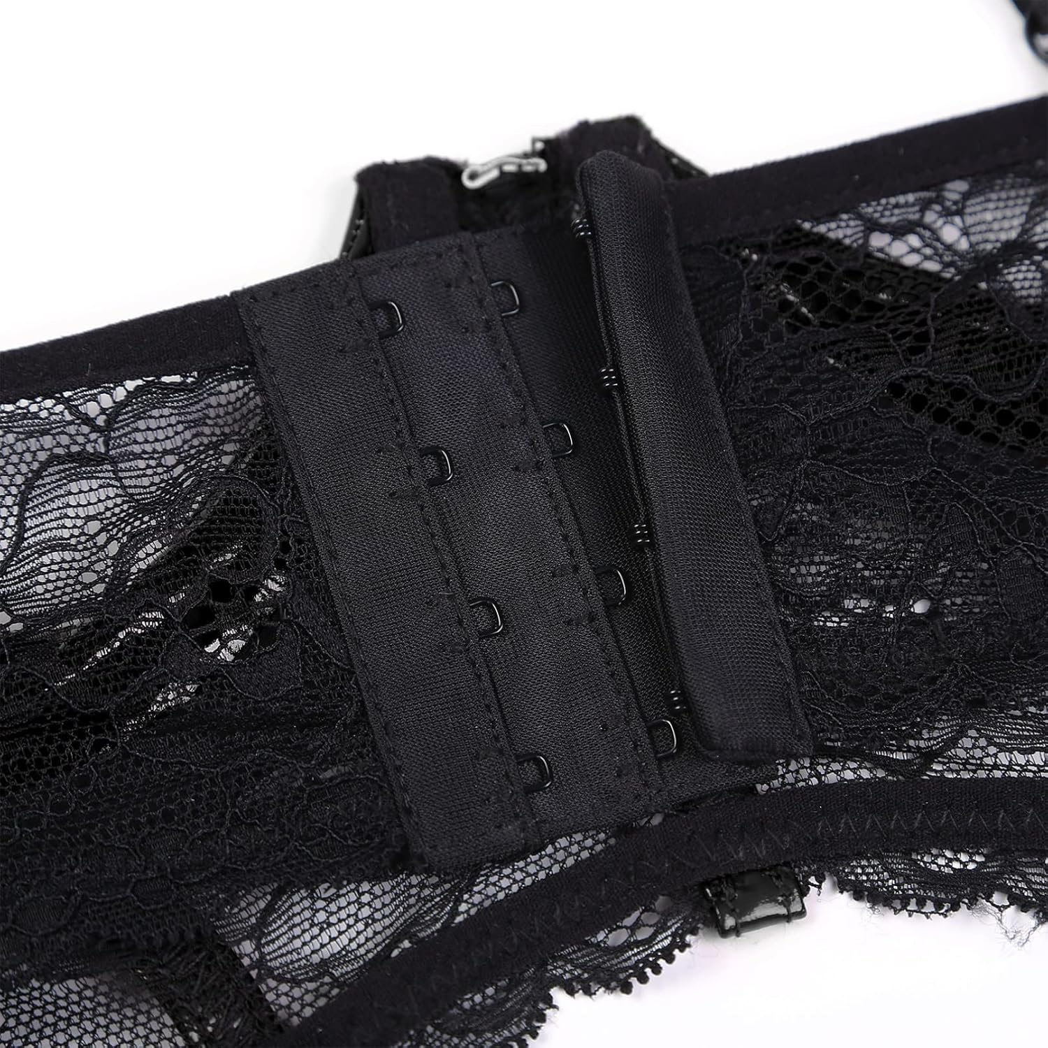 Jugaoge Womens Patent Leather Sexy 1/3 Cup Underwired Bra Floral Lace Brassiere Lingerie Underwear
