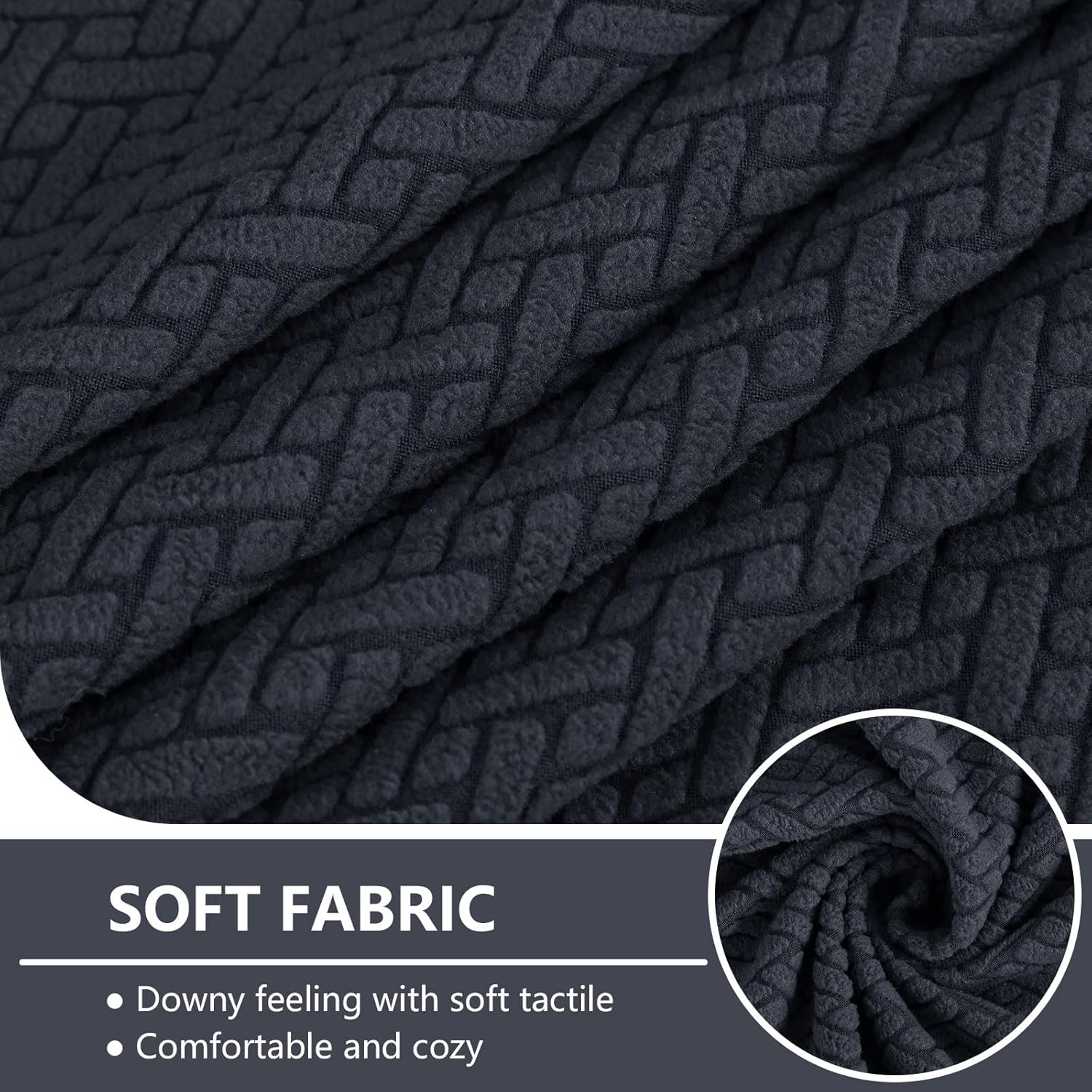 hyha Waterproof Couch Cushion Covers, Wear Resistant Couch Cover, Anti Slip Sofa Slipcovers Washable, Soft Thick Jacquard Furniture Protector for Pets Dog (3 Packs, Dark Grey)