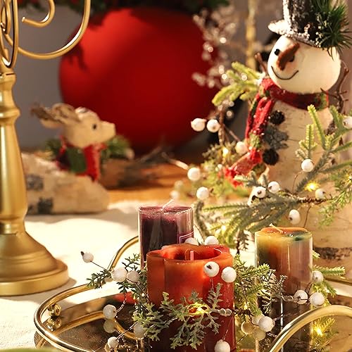 Vista 17 de Guirnalda de ramas iluminadas con copos de nieve, 6 pies, 48 luces LED de ramas de árbol para pared, funciona con pilas, luces de vid para Rama