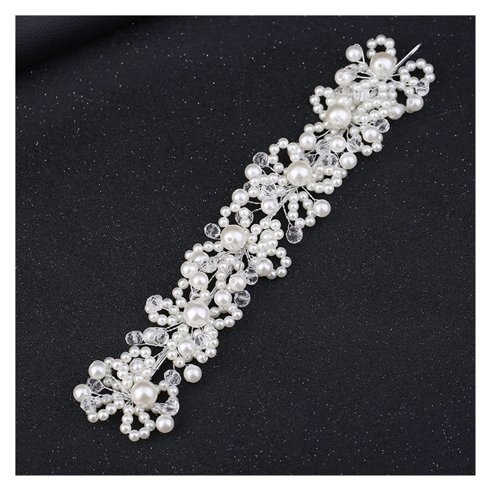 Diadema De Flores con Perlas De Imitación Hecha A Mano, Diadema De Cristal, Corona para Novia, Boda, Diadema para Mujer, Accesorio para El Cabello,