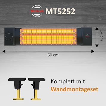 Mirkraft MT-5252 1800 watt 3 Tier Quartz Electric Heater