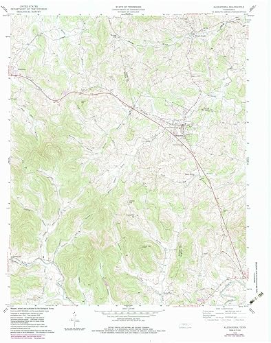 Alexandria TN topo map, 124000 Scale, 7.5 X 7.5 Minute, Historical, 1958, Updated 1983, 27.5 x 22 in