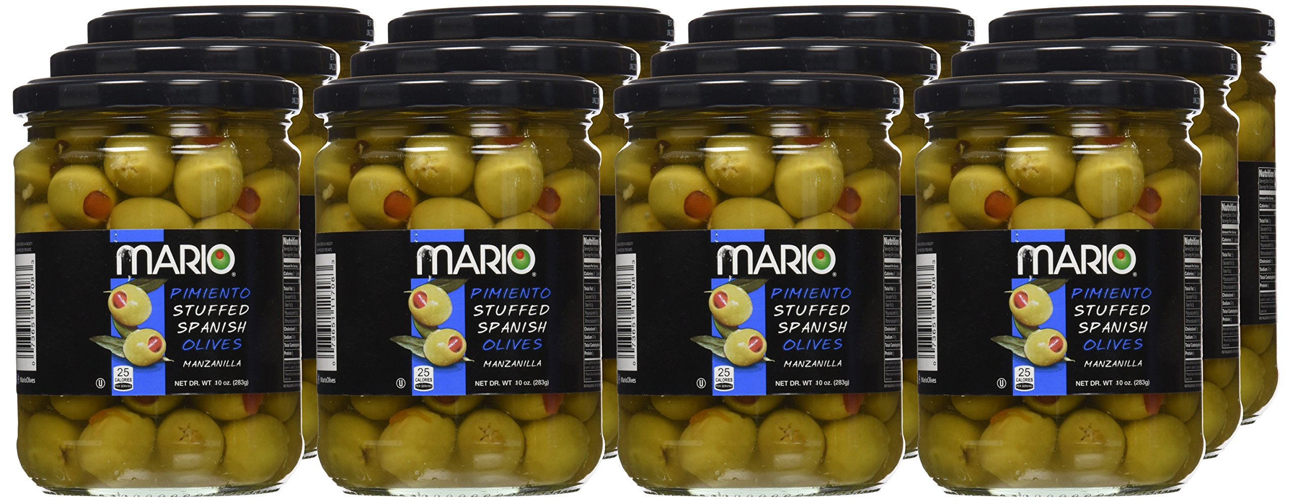 Mario Camacho Foods Manzanilla Stuffed with Minced Pimiento, 10 Ounce (Pack of 12)