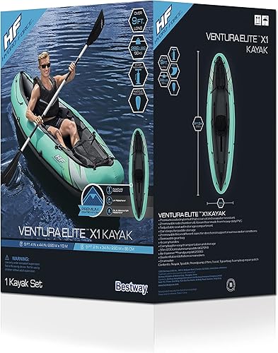 Miniatura 45 de Bestway Hydro Force - Juego de kayak inflable Incluye asiento, remo, bomba de mano, bolsa de transporte de almacenamiento Ideal para adultos