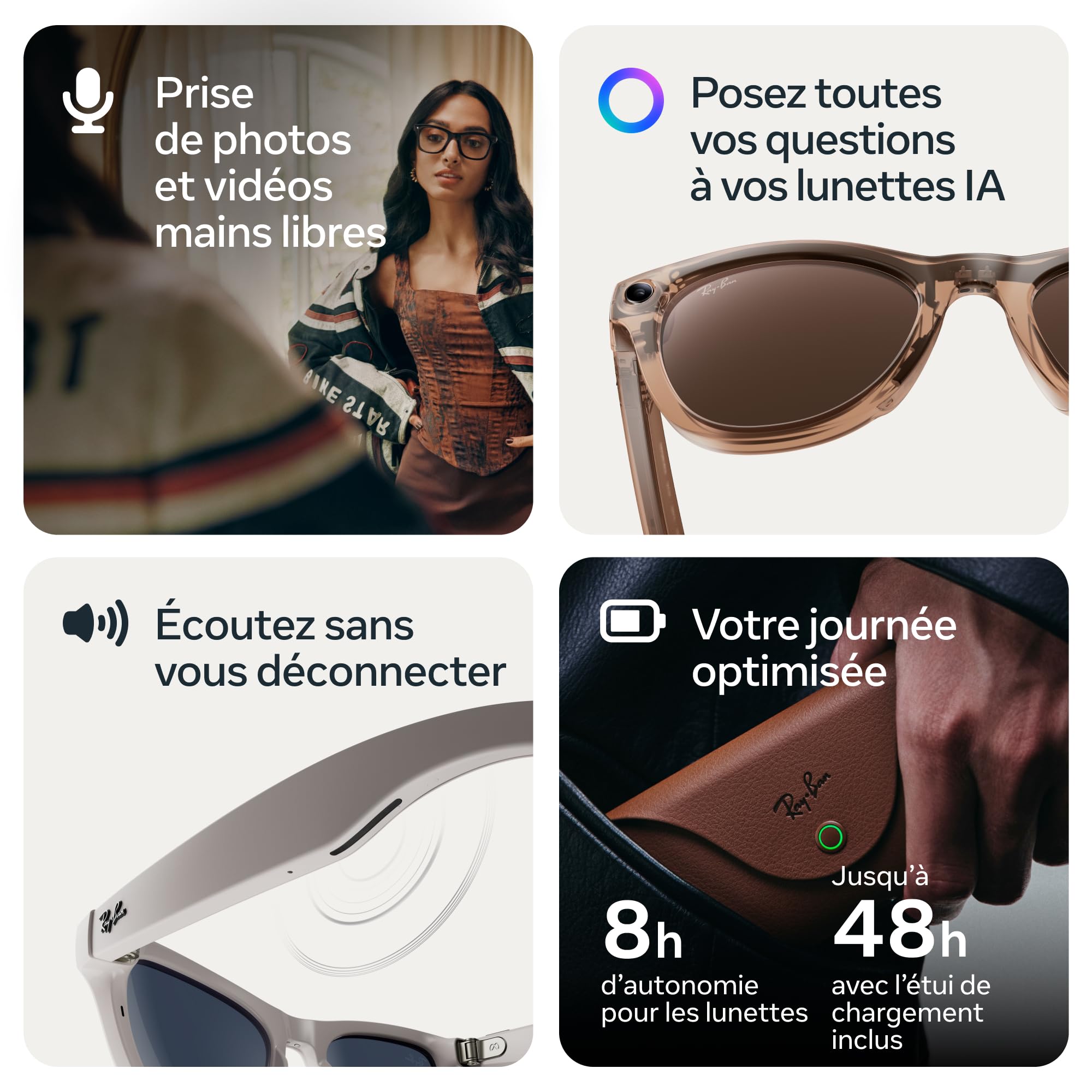 Ray-Ban Meta (Gen 2) Headliner Lunettes IA pour Homme et Femme — Ajustement Pont Bas — Caméra 12 MP, Meta IA — Autonomie 2X — Noir Brillant/Verres Transitions® de Transparent à Vert Graphite