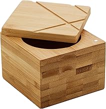 LYOR - Saleiro Quadrado de Bambu com Tampa 9cm x 9cm x 7cm